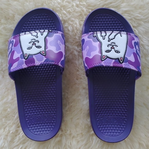 ripndip purple camo slides